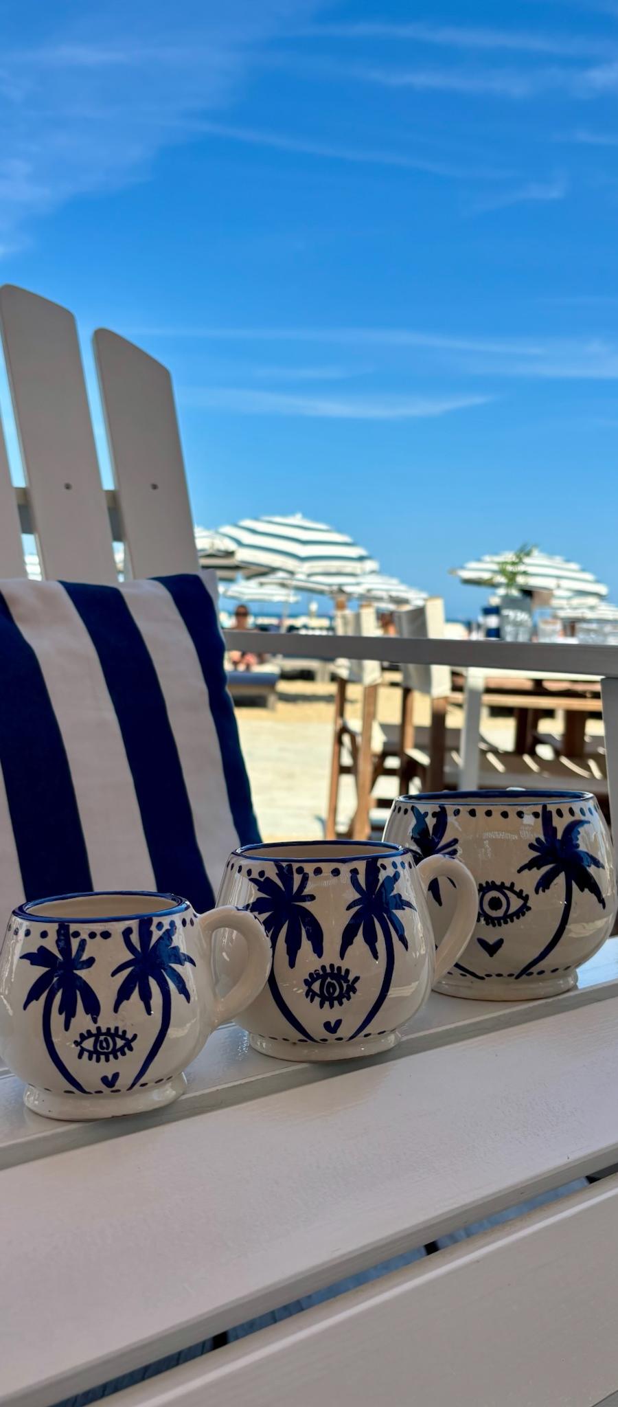 Tea Cup Small – Palmtree – Black/White – foto 1 van 2