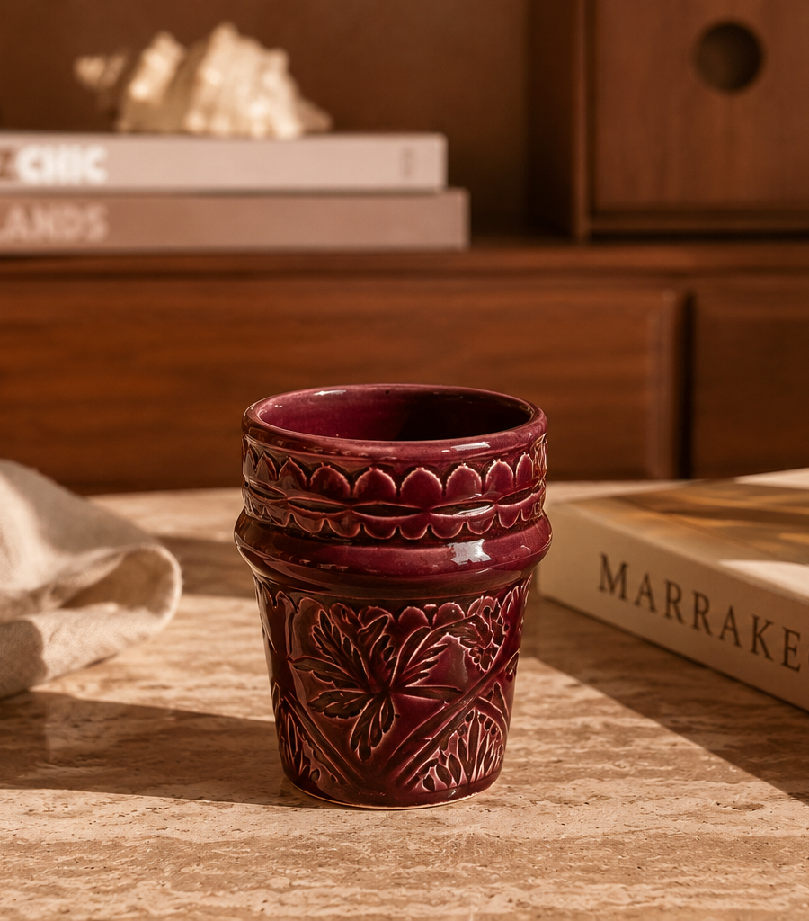 Double Espresso Cup 8 cm – Imprint – Bordeaux – foto 1 van 7