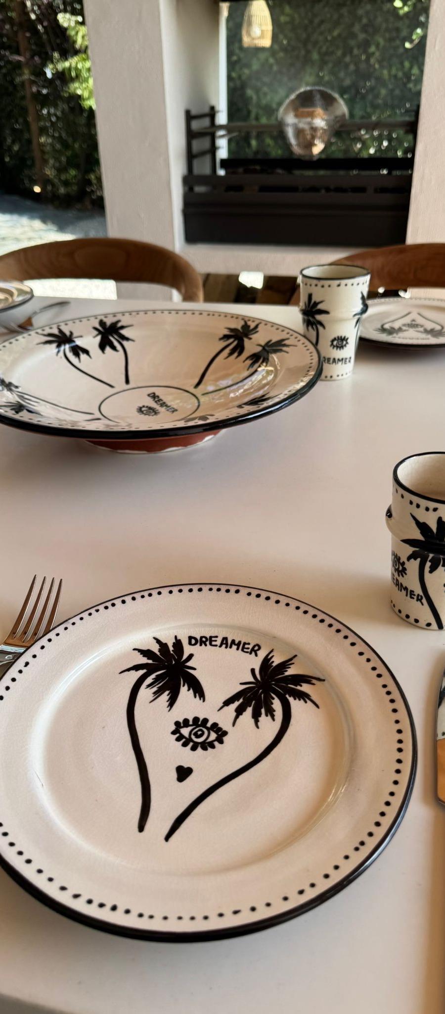 Salad Serving Plate 38 cm – 4 Palm – Black/White – foto 1 van 6