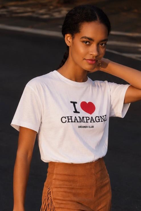 The Dreamer I Love Champagne Tee – white – photo 1 of 3